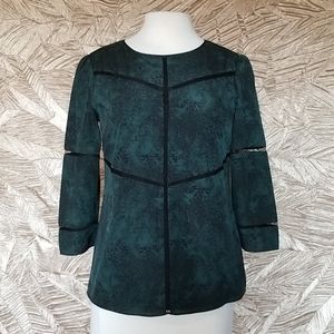 Banana Republic green print blouse